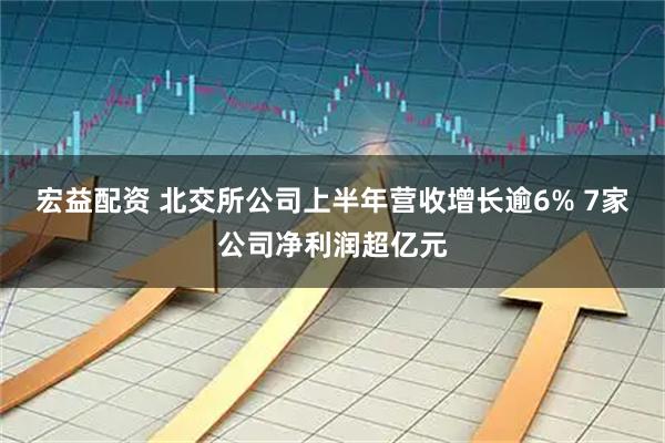 宏益配资 北交所公司上半年营收增长逾6% 7家公司净利润超亿元